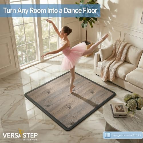 Flooring Inc's 3/8" Thick Interlocking Lightweight Plastic Practice Dance Floor - Image 2