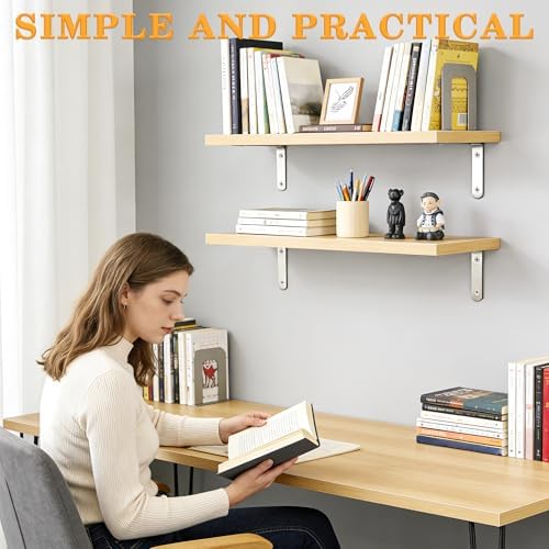 Alise 8Pcs Floating Shelf Brackets, 5x3in Heavy Duty L Bracket - Image 3