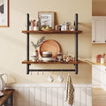 Bestier 24" 2 Tier Industrial Pipe Wall Shelf by Bestier