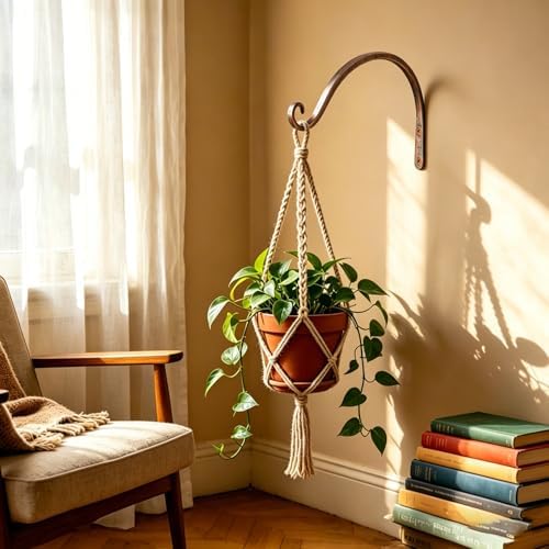 LOOGI Hanging Plant Bracket, Wall Hook Plant Hanger 6 Inch Decorative Hooks - Image 5