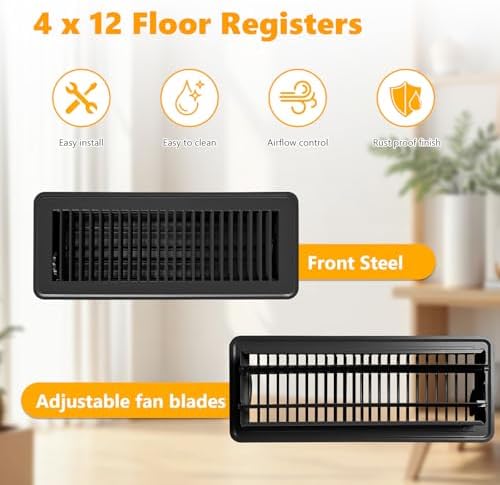 4 Pack Floor Vent Covers, Floor Register 4" x 12", Adjustable Decorative Vent - Image 3