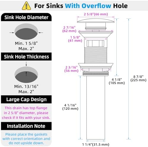 Angle Simple Bathroom Sink Stopper Oil-Rubbed Bronze, Pop Up Sink Drain - Image 2