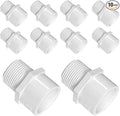 DSY 1/2 inch White SCH40 PVC Adapter Pipe Fittings, Male Thread PVC Pipe by DSYBJR