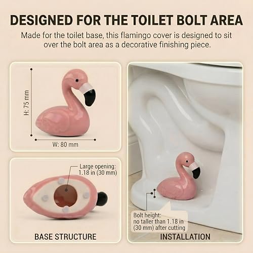 Flamingo Ceramic Toilet Bolt Covers Decorative - Image 4