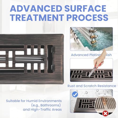 Howeall 2x10 Inches Heavy Duty Walkable Floor Register Easy Adjust Air Supply - Image 3