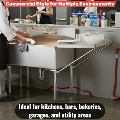 18" x 18" Commercial Stainless Steel Detachable Drainboard - Image 5