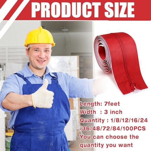 Tigeen 36 Roll Heavy Duty Zipper Door Dust Barriers 7 ft x 6 Inch - Image 2