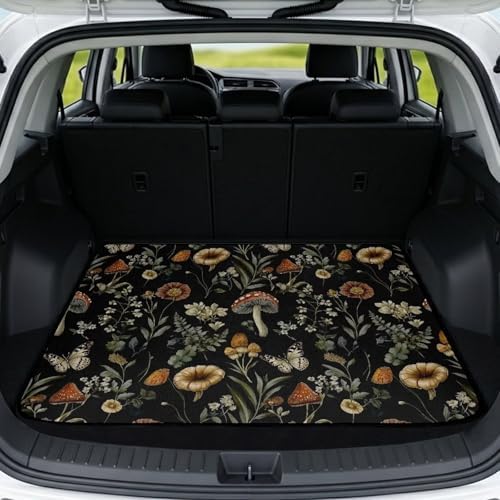 Floral Mushroom Beach Trunk Mat 29"x39" by Darisoco
