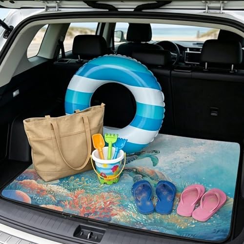 Sea Turtle Universal Car Trunk Mat All Weather Trunk Protection Cargo Liner - Image 2