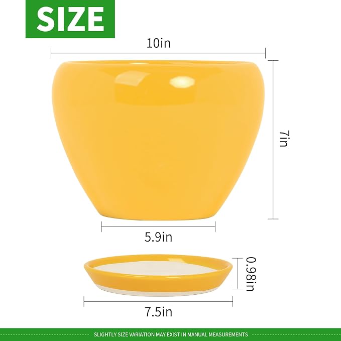Deep Dream 10 Inch Plant Pot- Ceramic Planter Pot Round Plant Pots - Image 2