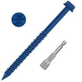 1/4" x 6" Blue Hex Head Concrete Screw Anchor Kit by Etauwe