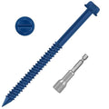 1/4" x 4" Blue Hex Head Concrete Screw Anchor Kit by Etauwe