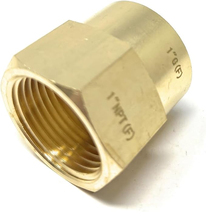 Cascada 1" G Thread Female to 1" NPT Thread Female Pipe Fitting Adapter - Image 8