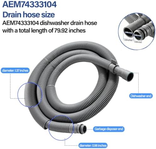 AEM74333104 AEM74333101 Dishwasher Drain Hose Fit - Image 3