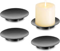 Romadedi 4-Pack Black Iron Candle Plate, Small Tray by ROMADEDI