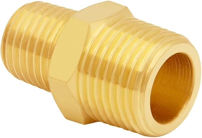 Uenede Brass 1/8" NPT Male to 1/4" NPT Male Reducer Adapter - Image 4