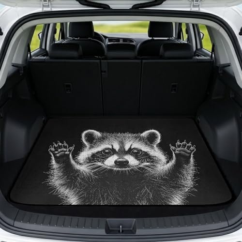 Small Raccoon Dog Car Trunk Mat 29"x39" by Darisoco