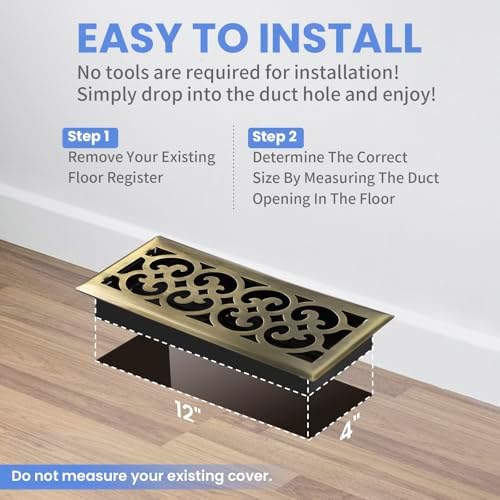 Howeall 4x14 Inches Heavy Duty Walkable Floor Register Easy Adjust Air Supply - Image 6