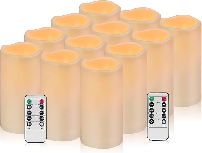 Flameless Candles 4" 5" 6" Outdoor Indoor Pillars Battery Operated Flickering by Artmarry