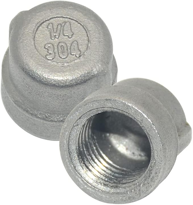 1/4" 0.25" Cap, NPT Female Threaded Cast Pipe Fitting, Stainless Steel 304 - Image 6