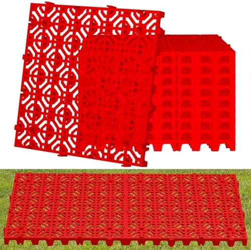 10 Pcs 15.7" x 15.7" Heavy Duty Ground Protection Mats, Interlocking Non-Slip by Nalwort