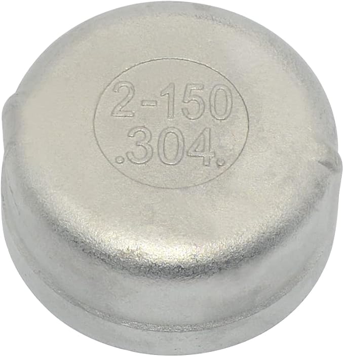 2" Cap, NPT Female Threaded Cast Pipe Fitting, Stainless Steel 304 by Megairon