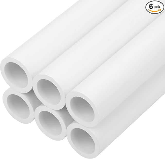 6Pcs 1/2 Inch PVC Pipe 34" Long Sch40 Industrial Pipes by CKVIHAV