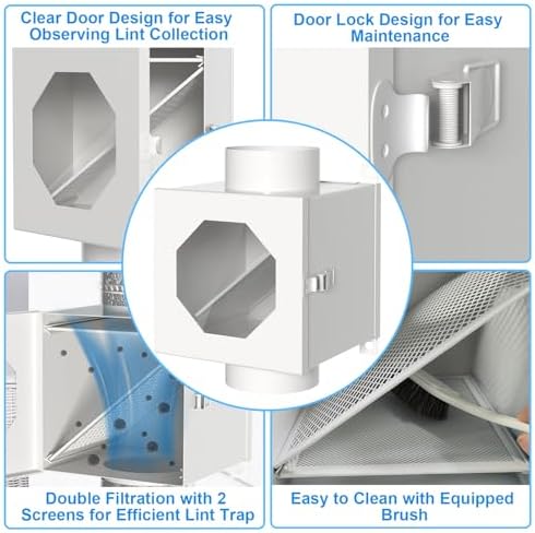 Upgraded Metal Dryer Duct Lint Trap Indoor Dryer Vent Kit - Image 5