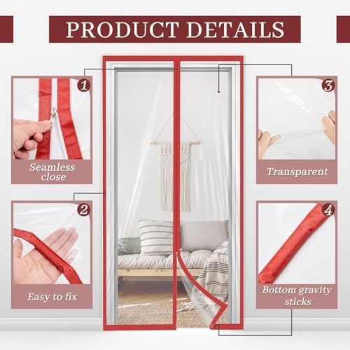 Amylove Zipper 60 x 102 Inch Dust Barrier Door Kit, 5 x 8.5 ft - Image 3