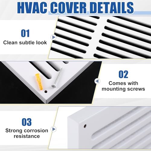Colingmill 2 Pcs Decorative Return Air Vent Cover 32 x 8.5 x 3/4 Inch White MDF - Image 4