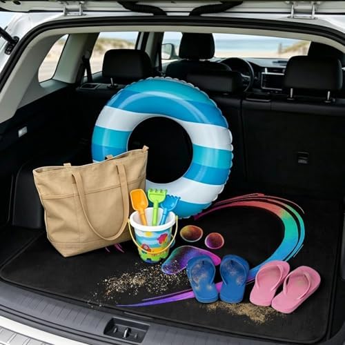 Colorful Heart Dog Paw Grocery Trunk Mat 29"x39" - Image 2