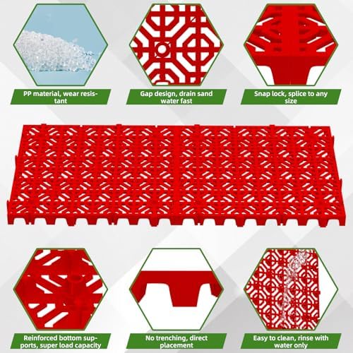 10 Pcs 15.7" x 15.7" Heavy Duty Ground Protection Mats, Interlocking Non-Slip - Image 3