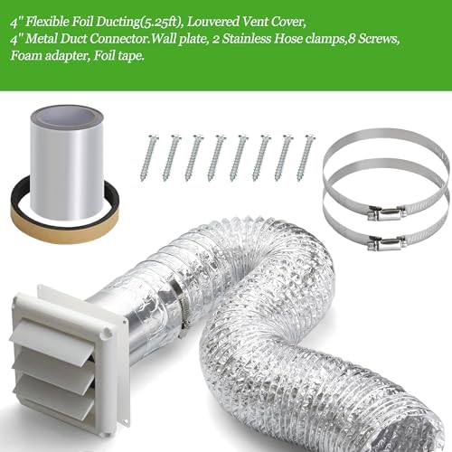 Dryer Vent Kit with Hose, Duct Connector, Dryer Vent Cover Outside Connector - Image 3