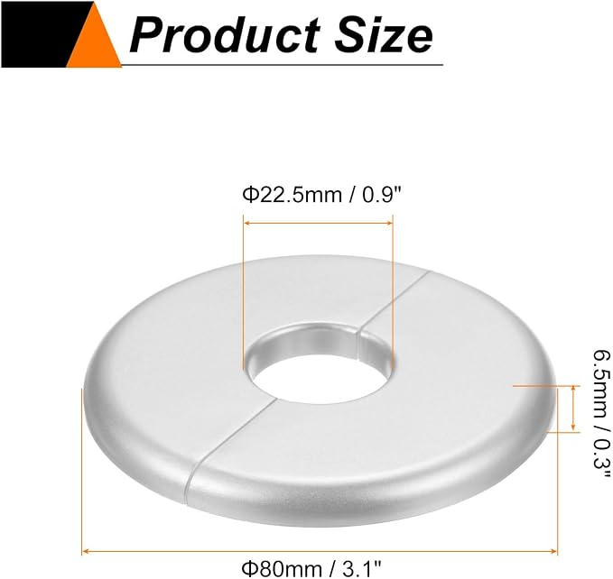 HARFINGTON 2pcs Wall Split Flange 22.5mm/0.9" Self-Adhesive Plumbing Cover - Image 2