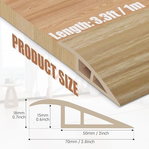 Floor Transition Strip Door Threshold 39" Floor Transition Reducer Trim on The - Image 2