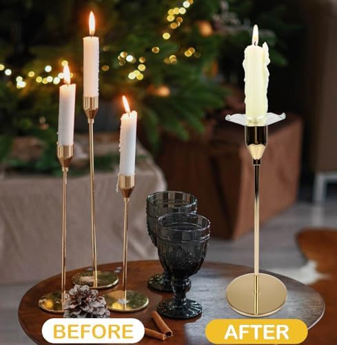 4 Pieces Bent Glass Candle Bobeches - Image 3
