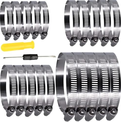 20pcs 304 Stainless Steel Adjustable 44-108mm Range Worm Gear Hose Clamps by Unknown