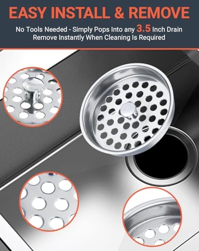 3-1/2" Garbage Disposal Strainer, Commercial Sink Basket - Image 6