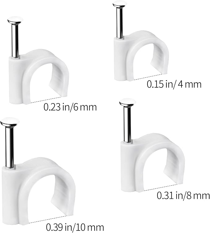 Abnii Cable Nails Clips, 4mm 6mm 8mm 10mm, Wire Wall Clips, Cable Tacks Coax - Image 7
