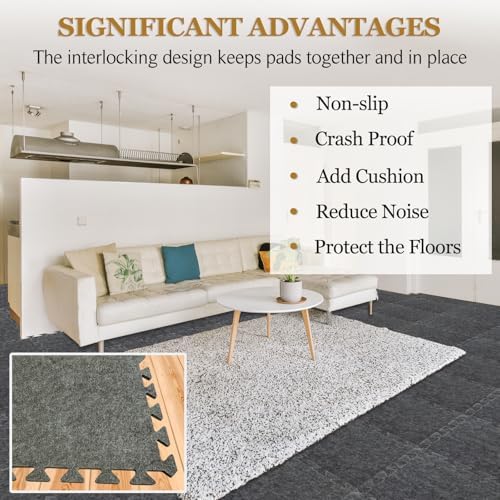BXI Soundproof Interlocking Carpet Tiles Squares, High Density Non-Slip Noise - Image 3