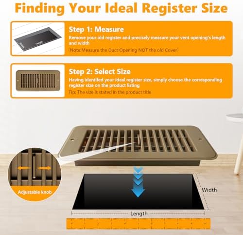 5 Pack Floor Vent Covers, Floor Register 4x10, Adjustable Plastic Vent Covers - Image 4