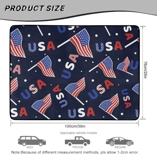 USA Flag Print Work Trunk Mat Heavy Duty Foldable Cargo Liner - Image 7