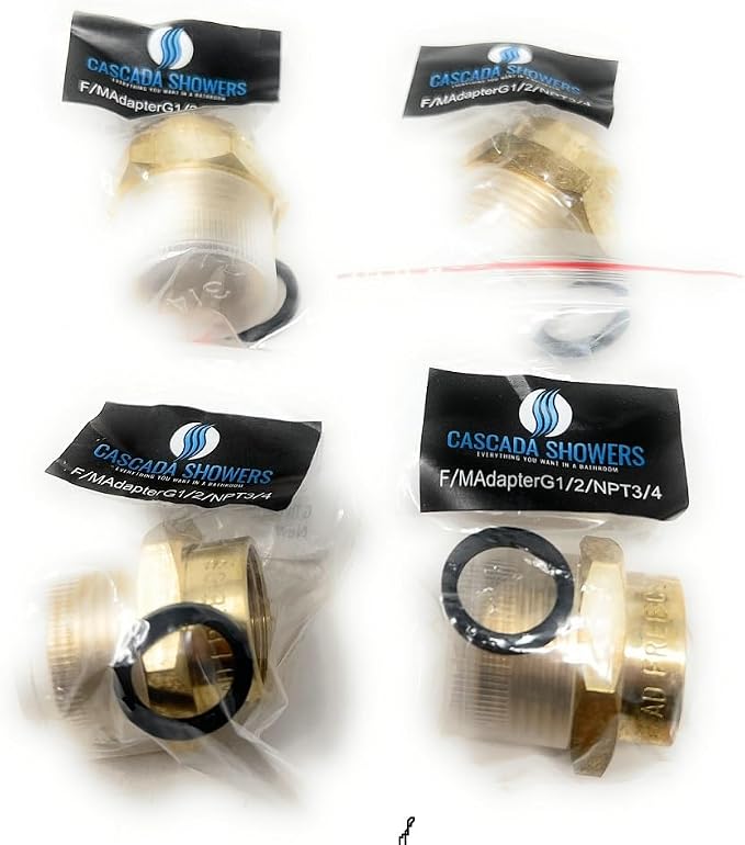 Cascada 1/2" G Thread Female to 3/4" NPT Male Adapter | Lead-Free Brass Pipe - Image 5