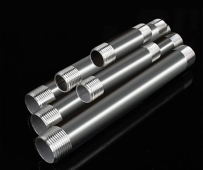 304 Stainless Steel Nipple Pipe Fitting 3/4" NPT X 3/4" NPT Male Thread Cast - Image 3
