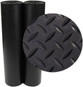 Rubber-Cal Diamond-Plate Rubber Flooring Roll - 3 mm x 4 ft x 7 ft Roll - Black by Rubber-Cal