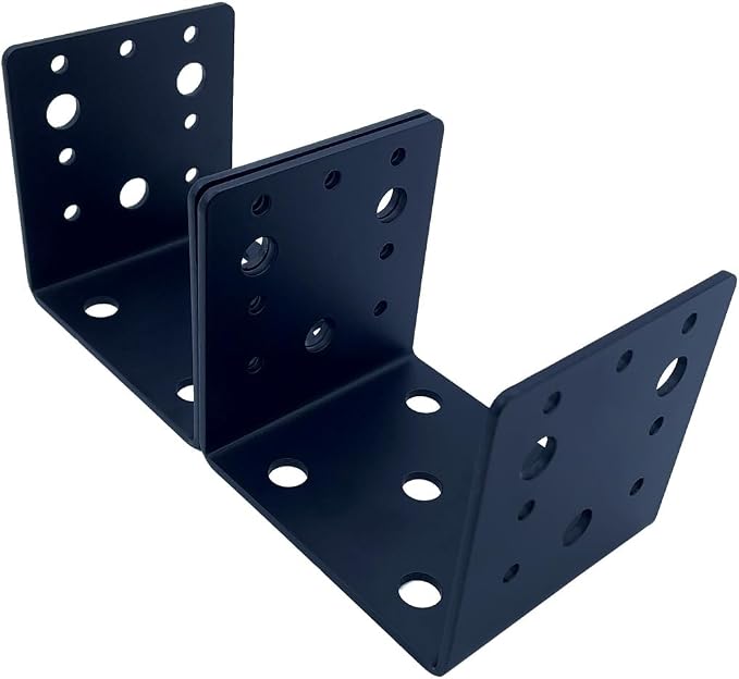 4 PCS Heavy Duty Steel Half Post Base Fit 4x4 Post Anchor Connector, Mounting - Image 5