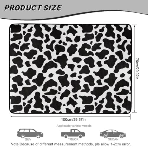 Black Cow Print Liner for SUV Sedan 29"x39" - Image 7
