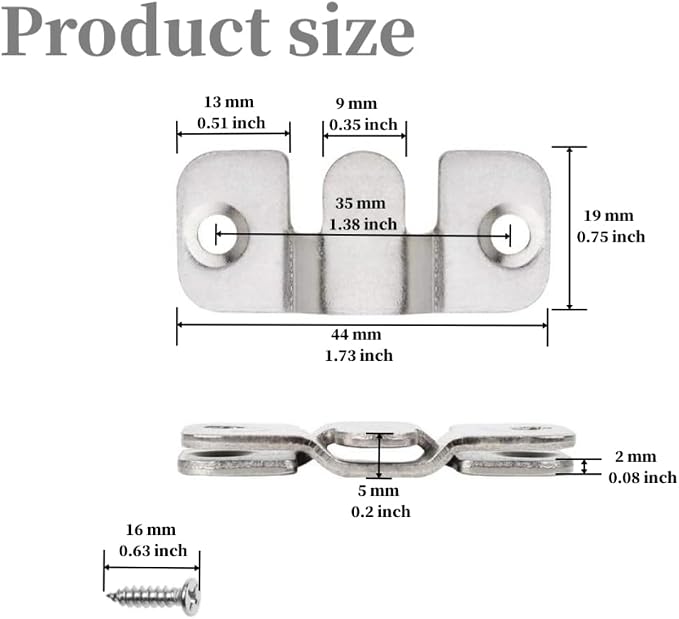 Interlocking Flush Mount Bracket Picture Hanging Hooks Stainless Steel Heavy - Image 2
