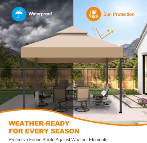 10x10 Canopy Replacement Top Cover Canopy Top Replacement Double Layer Vented - Image 3