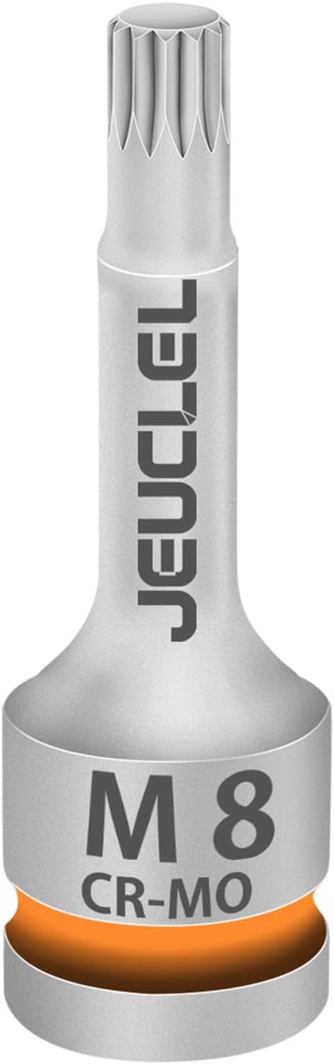M8 Triple Square Impact Spline Bit Socket, 8mm 1/2" Drive Socket | 12 Point by JEUCLEL